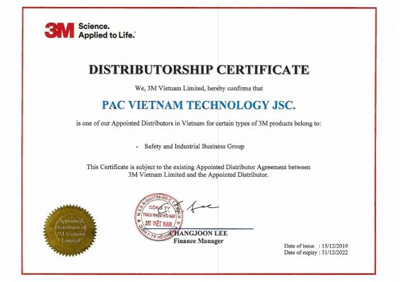 Chứng nhận PAC trở thành Đại lý 3M chính hãng tại Việt Nam